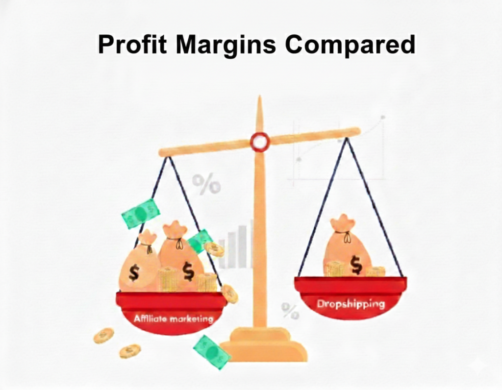 Profit Margins Compared affiliate marketing vs dropshipping