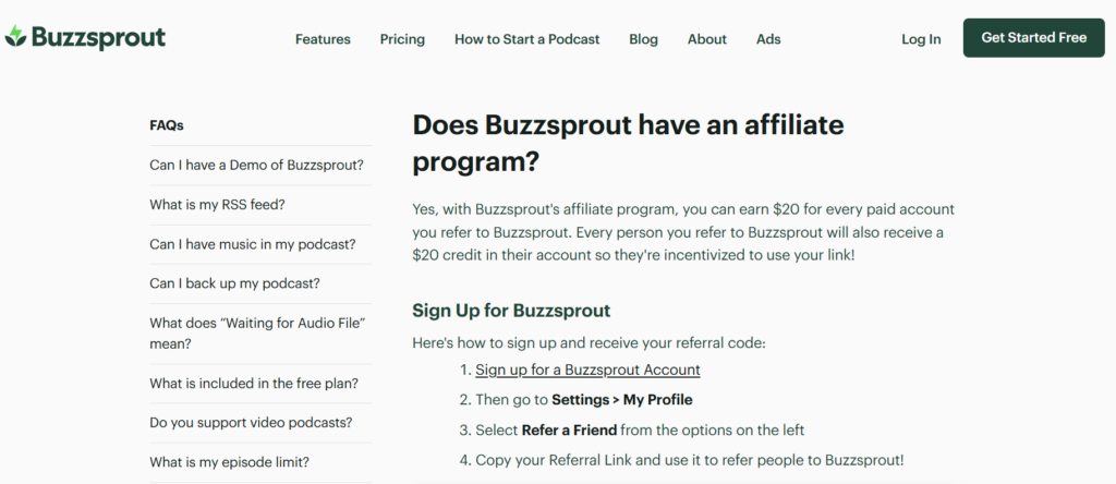 Buzzsprout affiliate program best affiliate program