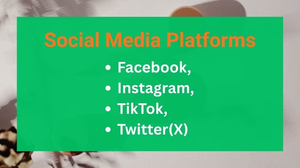 promote affiliate link - Social Media Platforms (Facebook, Instagram, TikTok, X)