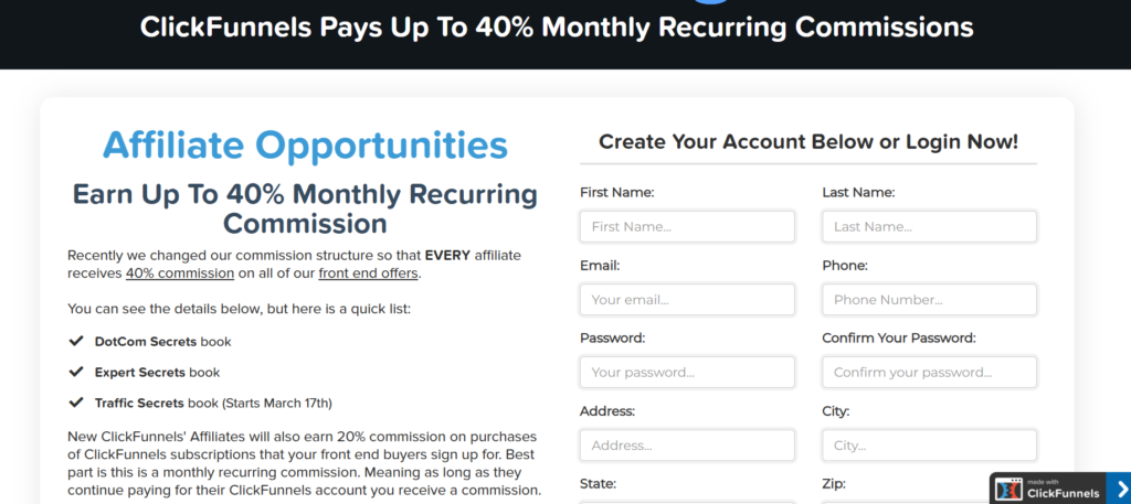 click funnel affiliate program