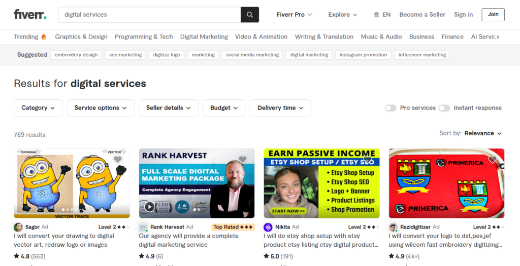 offering services and make money blogging