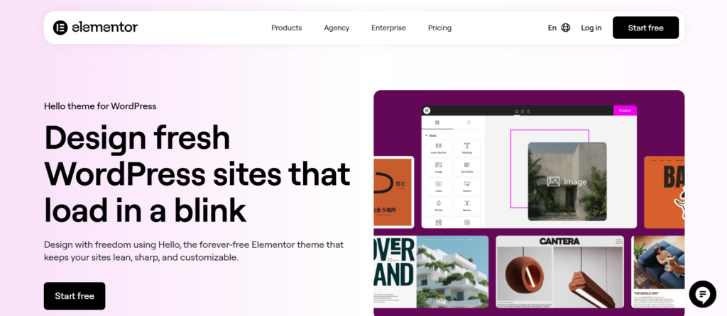 hello elementor wordpress theme