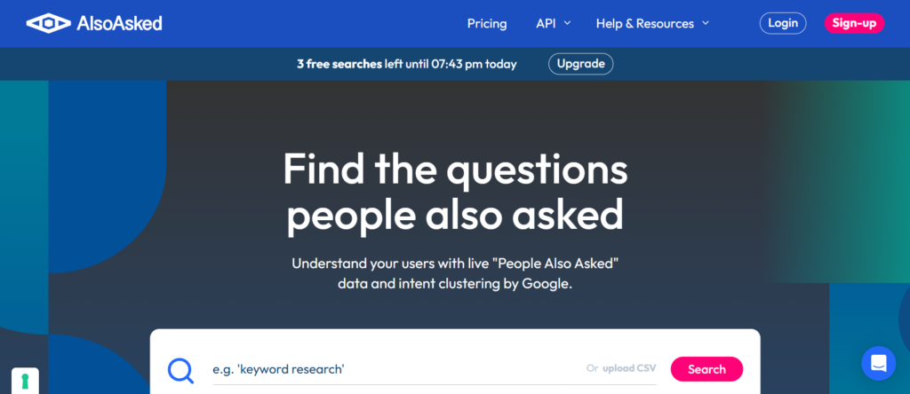 alsoasked free keword reasearch tools