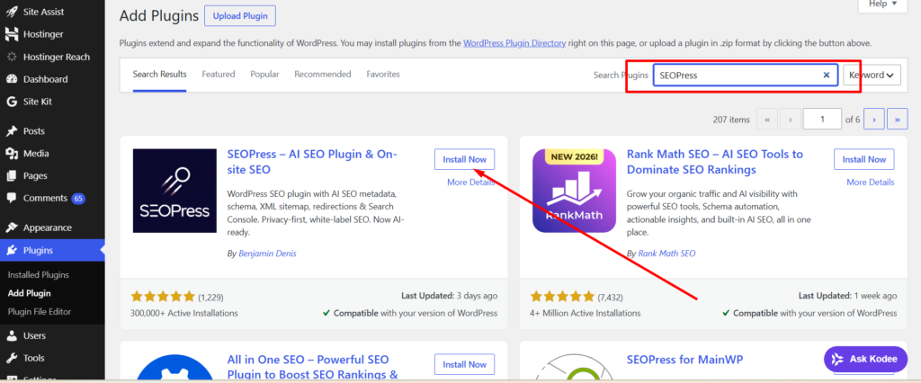 seopress wordpress plugin
