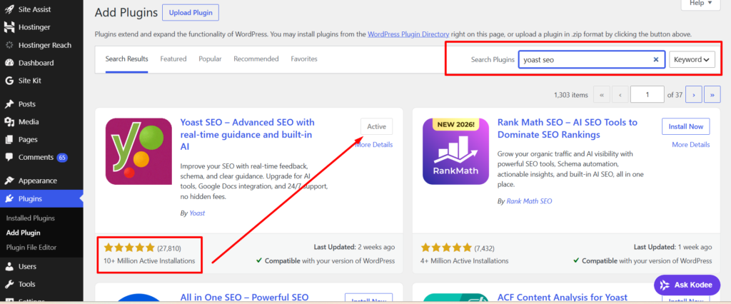 yoast seo wordpress plugin