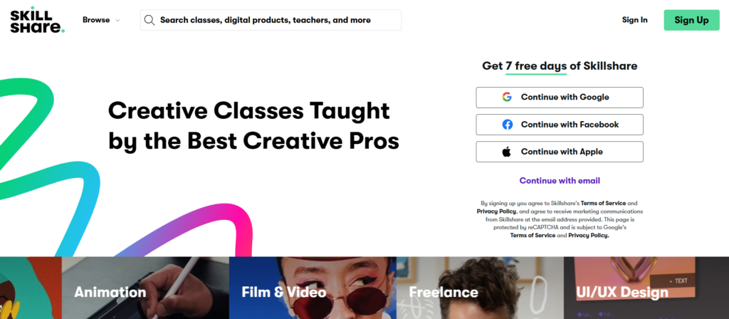 Skillshare online course platform
