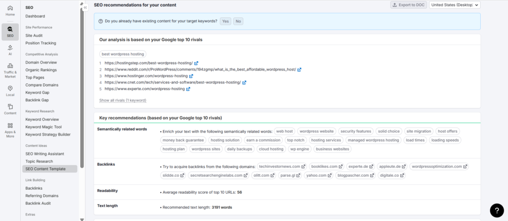 seo content tamplate