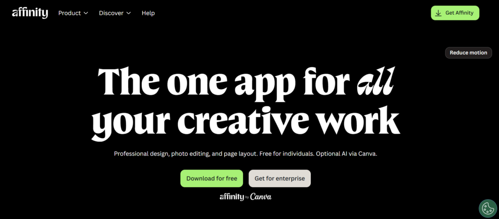 Affinity Designer grapshic design tool