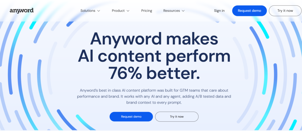 Anyword ai content writing tool