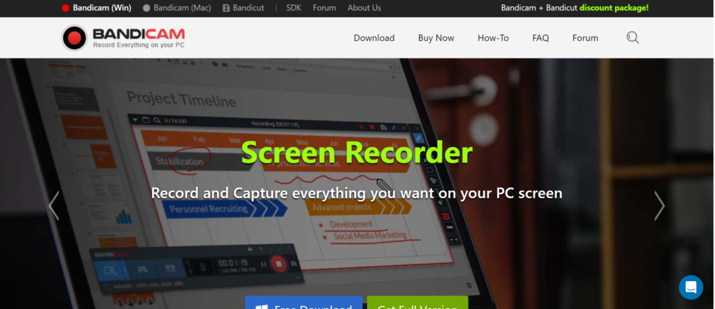 Bandicam screen recording software