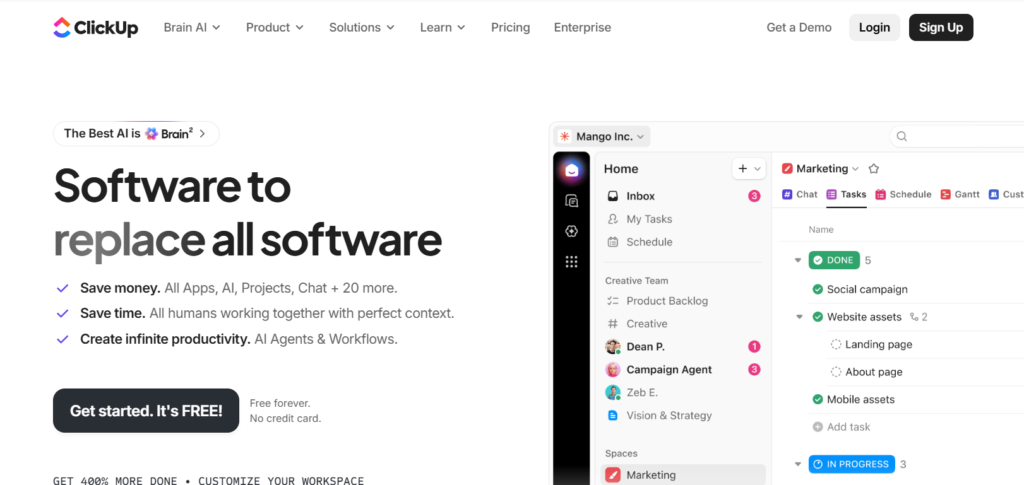 ClickUp best crm sofware