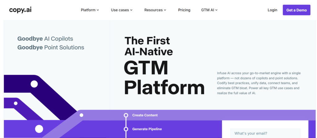 copy ai content writing tool