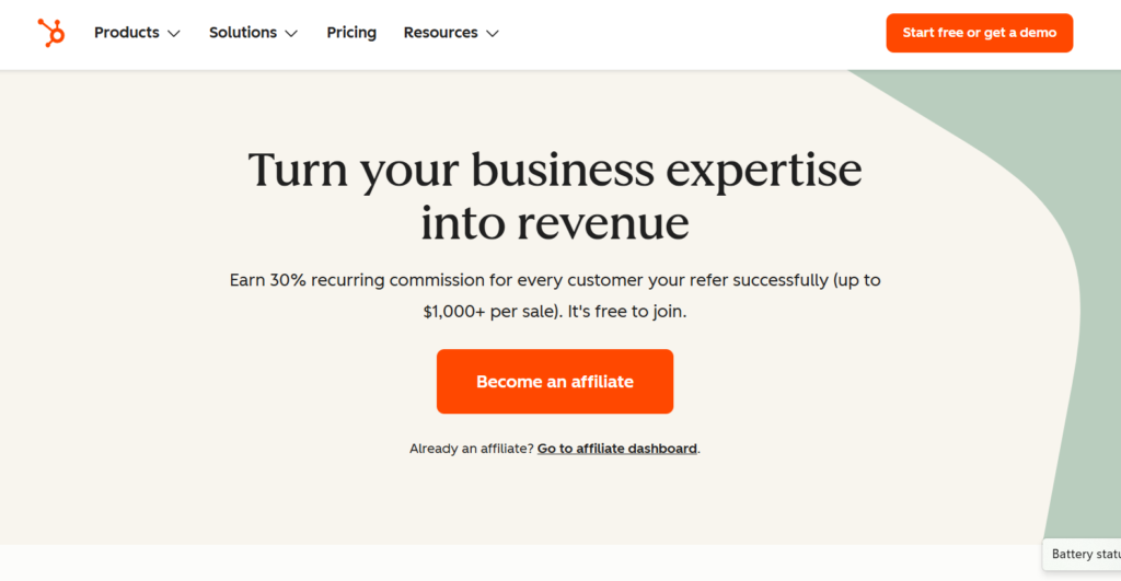 hubspot affiliate program