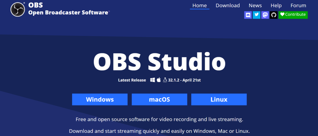 OBS Studio screen recording software