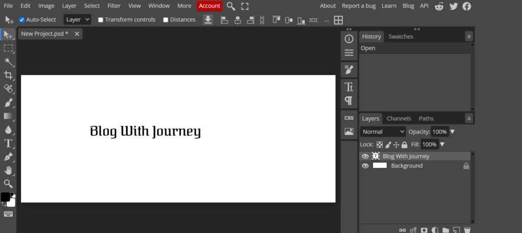 Photopea graphic design tools