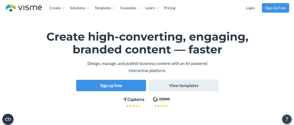 Visme graphic tool