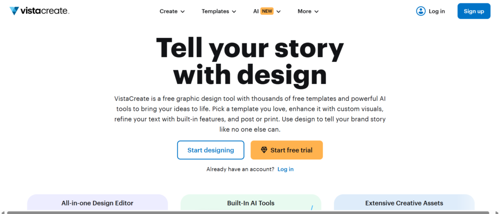 VistaCreate  graphic design tool