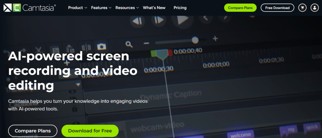 camtasia screen recording softwares