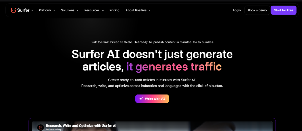 surfer ai writing tool