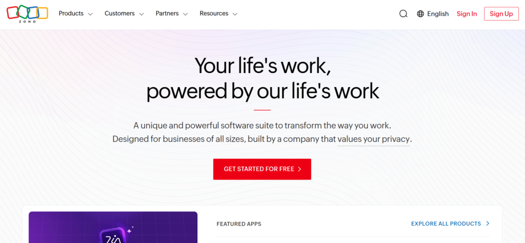 Zoho CRM software