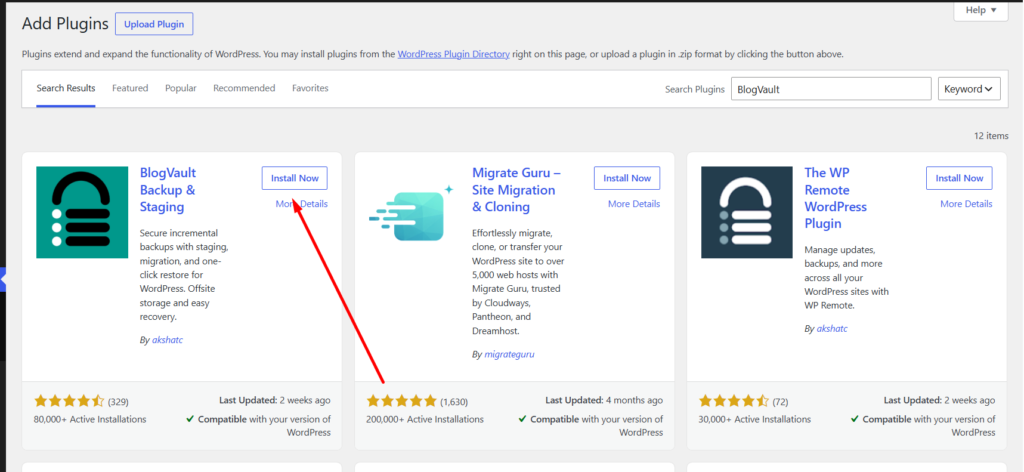 BlogVault best wordpress backup plugins