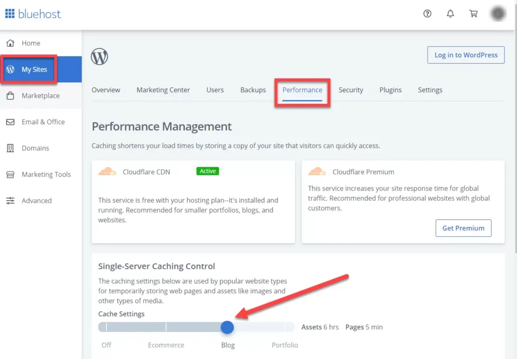 bluehost performance
