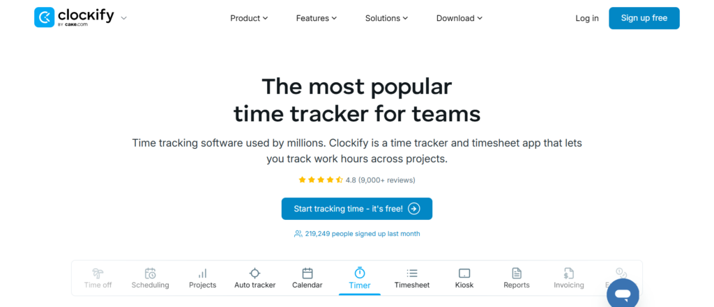 Clockify best time tracking app