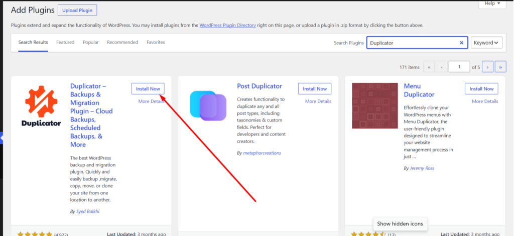 Duplicator wordpress backup plugin