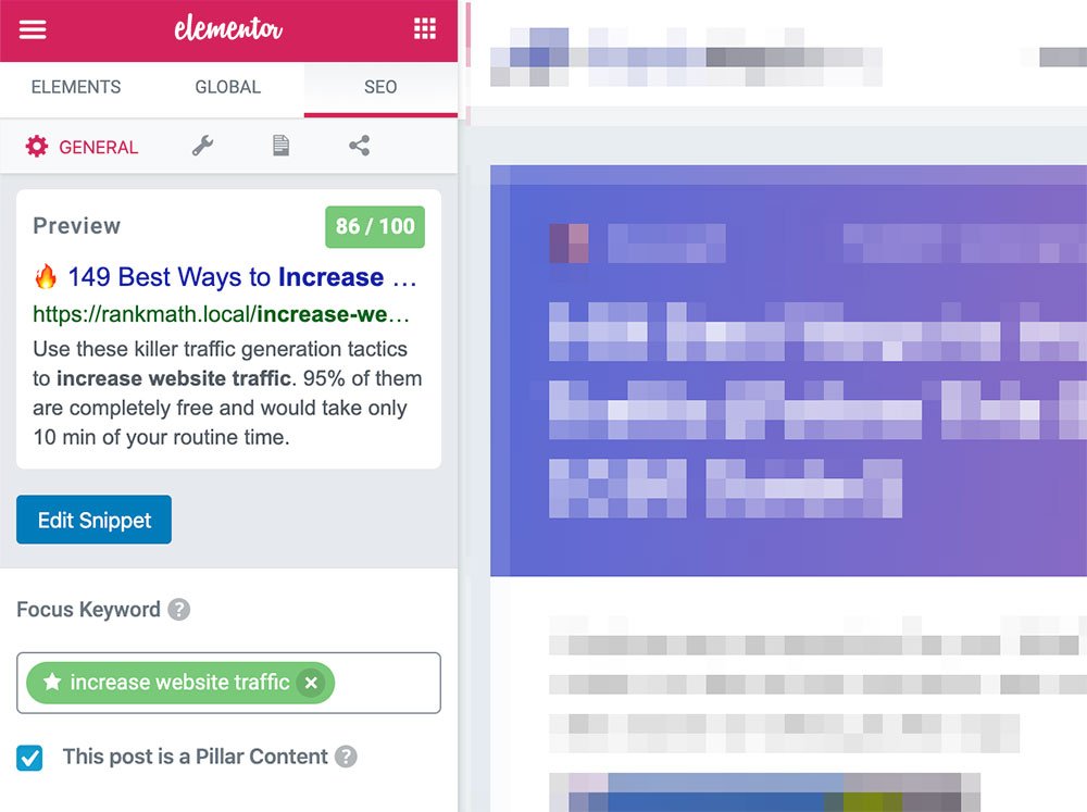 elementor seo features