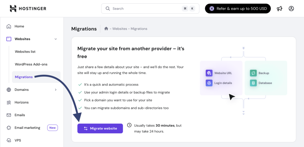 Hostinger Migration