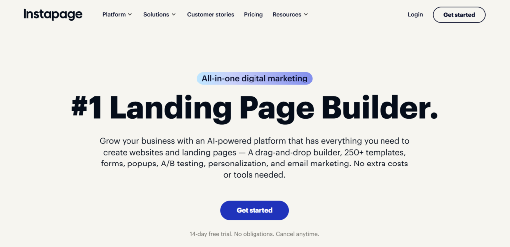 Instapage landing page builders