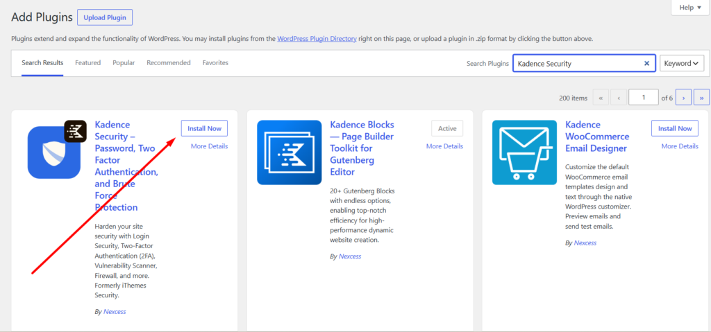 Kadence Security wordpress plugins
