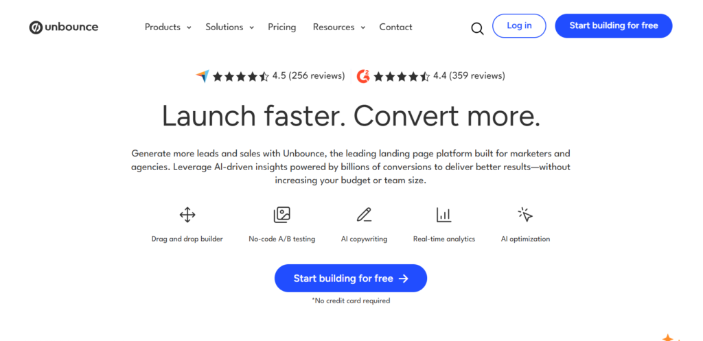 Unbounce landing page builder
