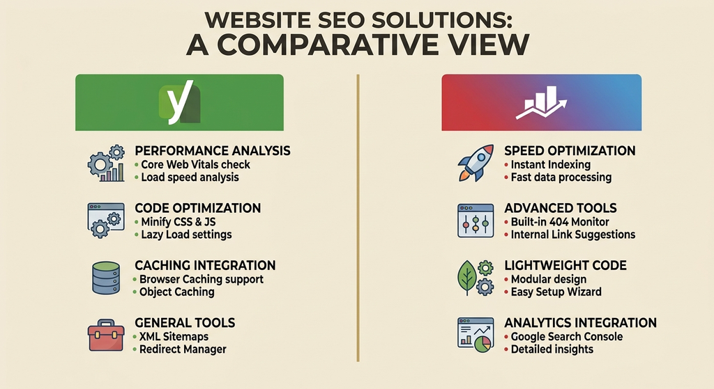 Website Speed and Performance yoast vs rank math