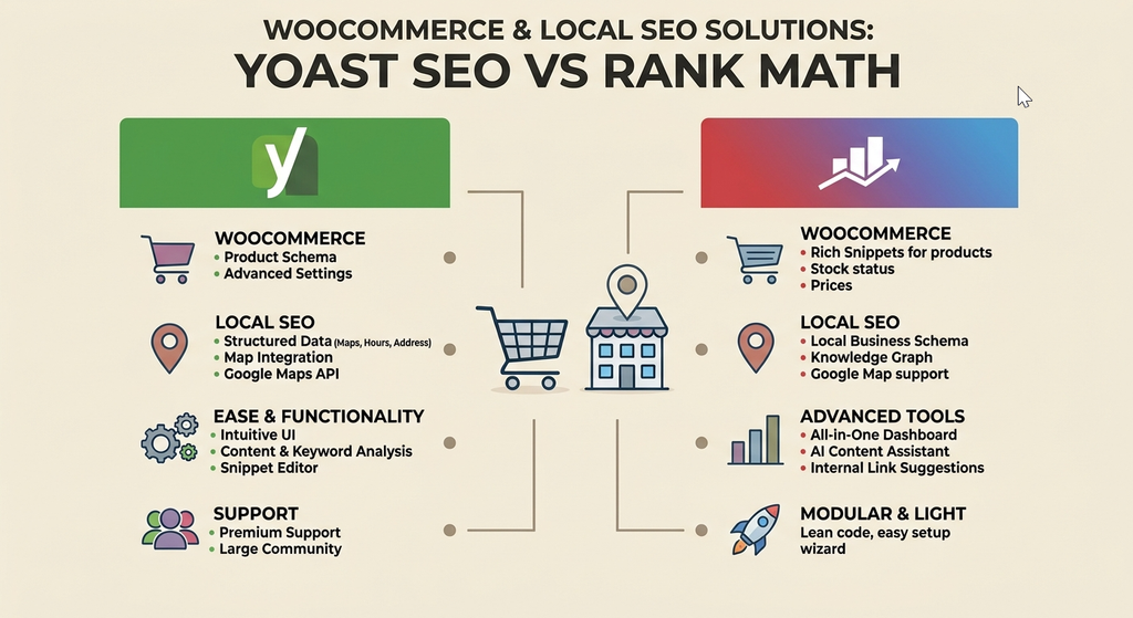 WooCommerce and Local SEO (yoast vs rank math)