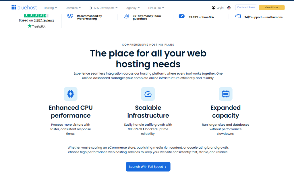 bluehost features