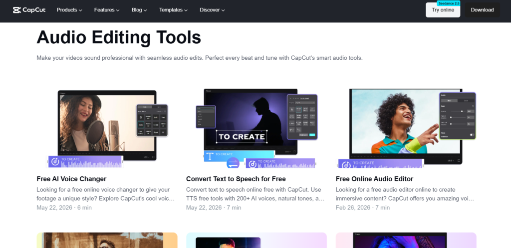 capcut audio and music