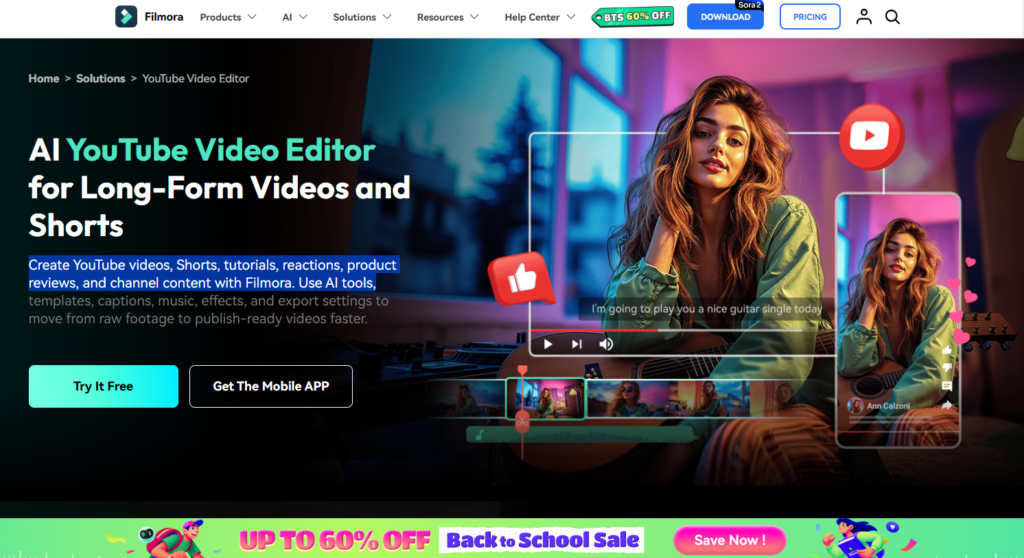 filmora for youtube video