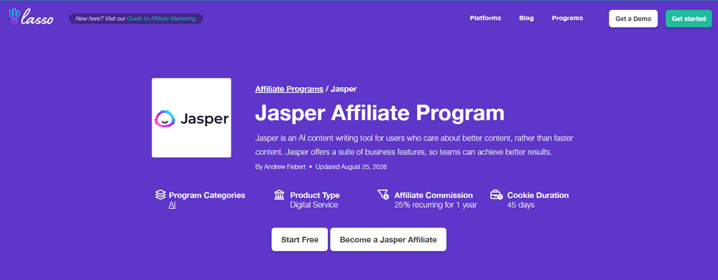 jasper affiliate program