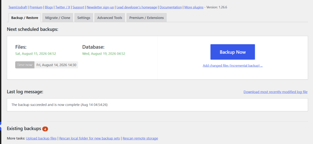 what is wordpress backup