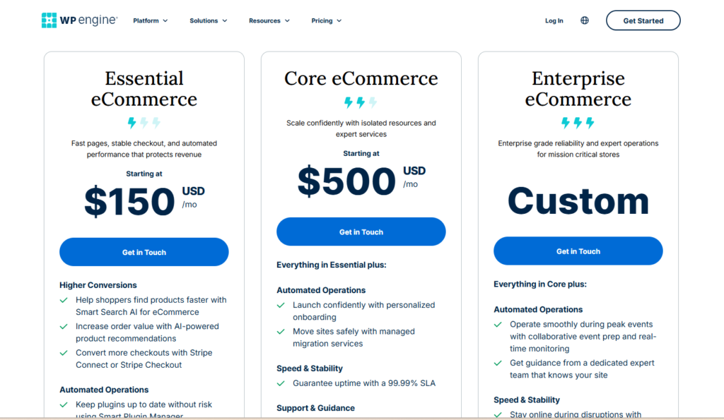 wpengine ecommerce hosting plan