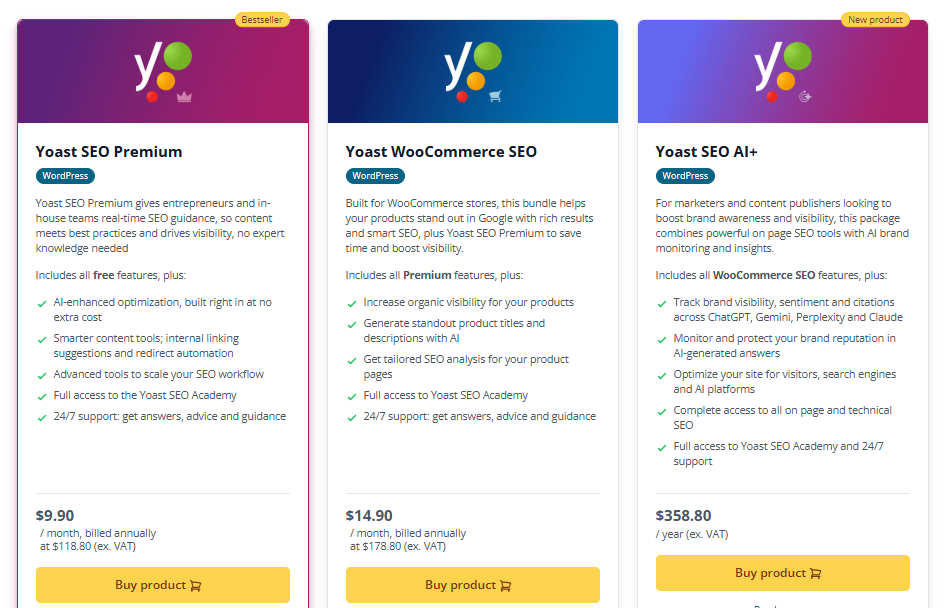 yoast seo pricing plan