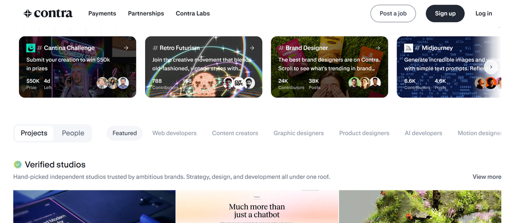 Contra freelancing platform