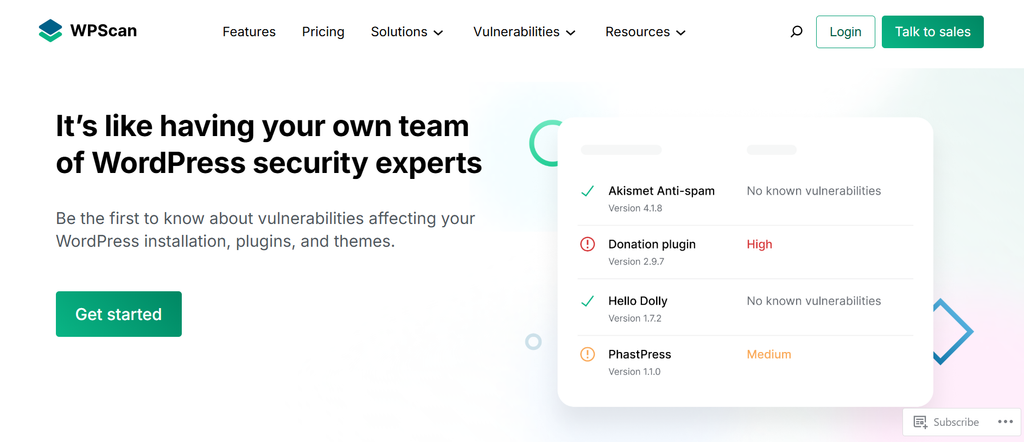 WPScan wordpress security plugins